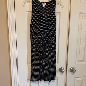 Sweet Storm Black and White Polka Dot Midi Dress